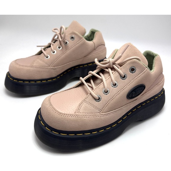Dr. Martens Shoes - Dr. Martens Buzz 5I Powder Pink Suede Platform Lace-Up Sneaker Womens 9 EU 41